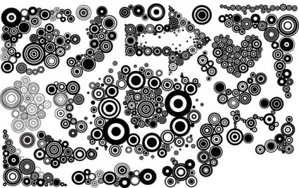 Reihe von schwarzen und weißen Designelementen Vektor-Kreis-Diagramm
