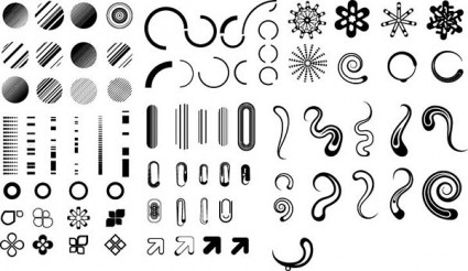 serie de elementos de diseño blanco y negro vector gráficos simples