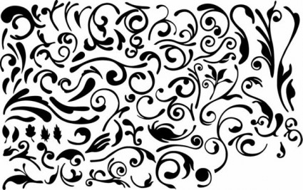 Series Of Black And White Design Elements Vector Simple Pattern