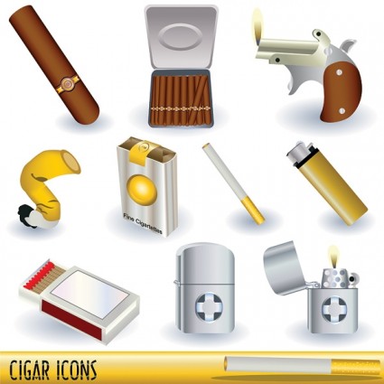 serie vector encendedores de cigarrillos