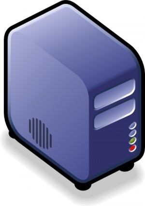 clip art de servidor pequeño caso icono azul