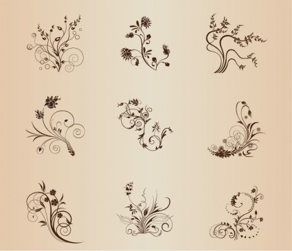 set di elementi floreali per illustrazione vettoriale