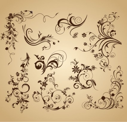 مجموعة من عناصر الديكور تصميم ناقل خمر الأزهار