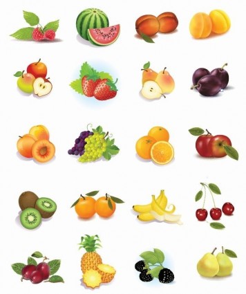 Set Of Fruits Vector Graphics