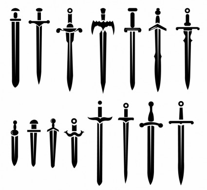 一連の現実的な剣およびナイフ