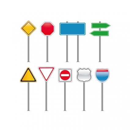 set di segnali stradali