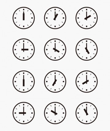 Set Of Wall Clocks With Another Times