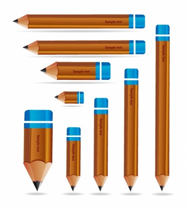tập hợp các bút chì gỗ