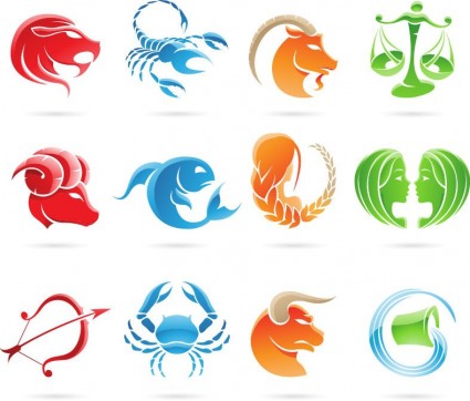 conjunto de Zodiaco signos gráfico vectorial