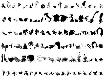 Seven Of Eight Miscellaneous Arbitrary Design Elements Vector
