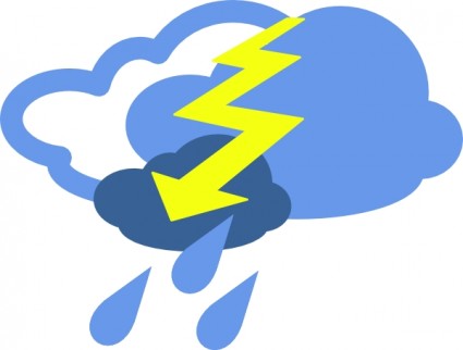 シンボルのクリップアートの深刻な雷の嵐を天気します。