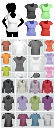 camisas y camisetas de vector de varios estilos