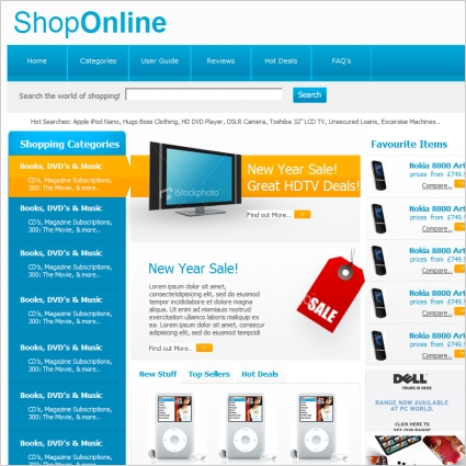 Shop online-Vorlage