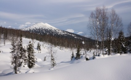 neve de inverno na Sibéria