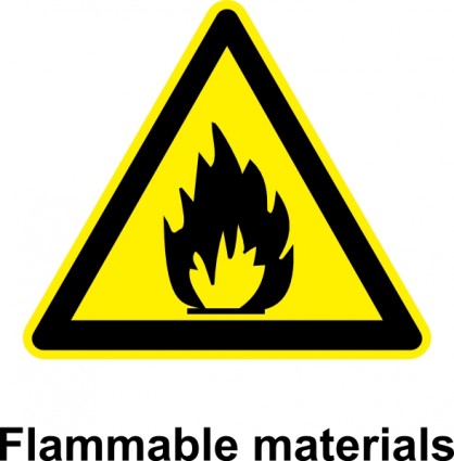 muestra materiales inflamables clip art