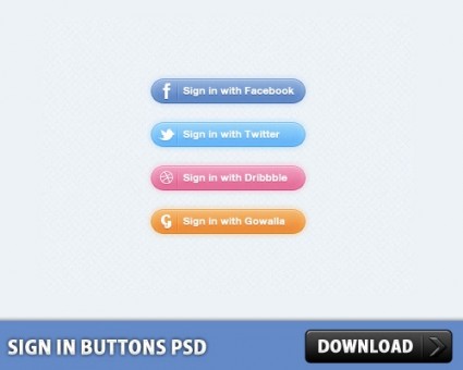 Sign In Buttons Psd