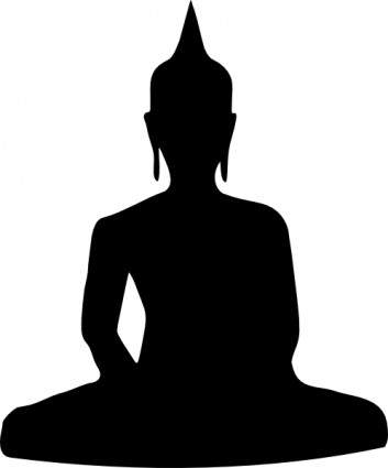 Silhouette der Buddha sitzend ClipArt