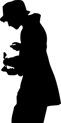 siluet orang dengan topi clip art
