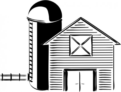 صومعة زراعة الحبوب تخزين خزان قصاصة فنية