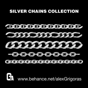 colección de vectores de las cadenas de plata