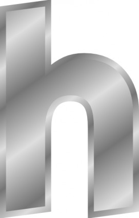 銀效果字母 h 的剪貼畫