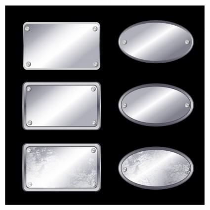 placas de identificação de etiquetas de prata