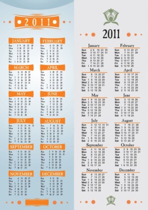 vektor template kalender sederhana