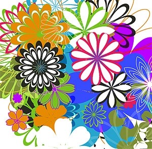 Simple Colorful Flowers Vector