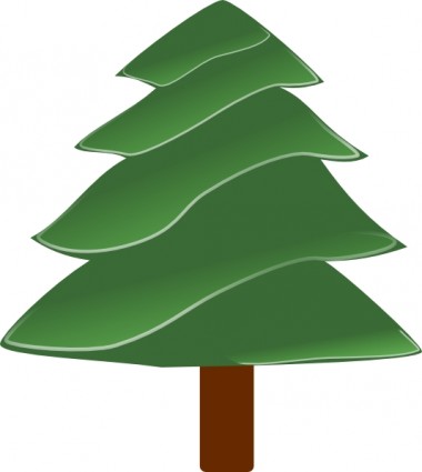 simple árbol de hoja perenne con destaca clip art