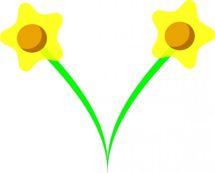 簡單的五個 pettle 水仙花的剪貼畫
