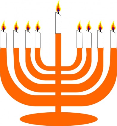 semplice menorah di hanukkah con shamash
