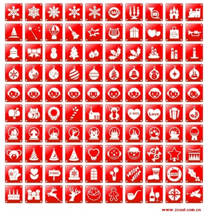 Simple Red Christmas Icon Vector