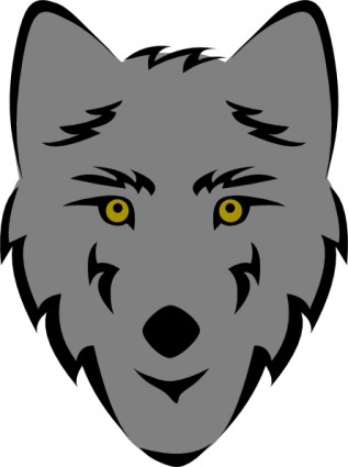 einfache stilisierte Wolf Kopf ClipArt