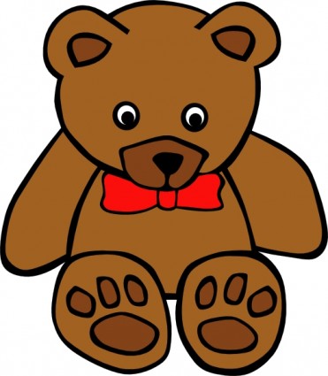einfache Teddybär mit Schleife-ClipArt