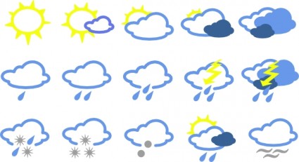 簡易気象シンボルをクリップアートします。