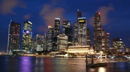 Singapur Nacht Abend