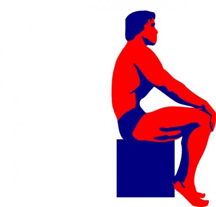 Sitting Body Builder Clip Art