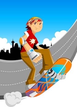 vettore di skateboard