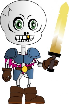 Skelett mit Schwert-ClipArt