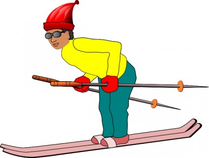 Ski manusia clip art