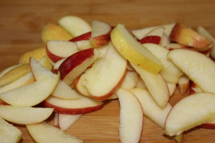 in Scheiben geschnitten Apfel Obst