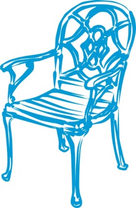 clipart Slim chaise bleue