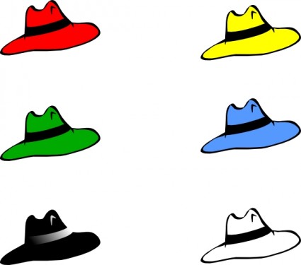seis sombreros para slothing hombres clip art