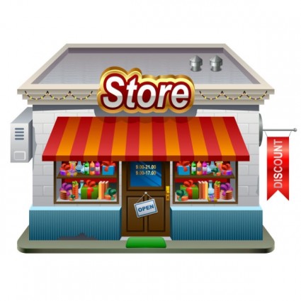 kleine Läden Modell Vektor