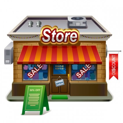 kleine Läden Modell Vektor