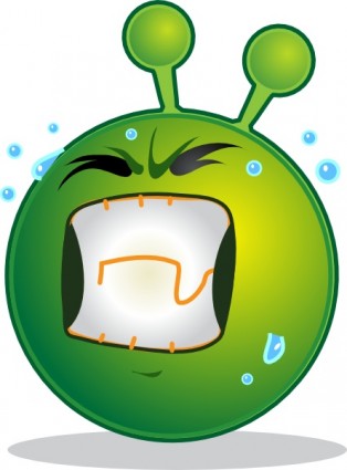 Smiley Green Alien Huf Clip Art