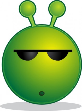 alien Smiley vert hein clip art