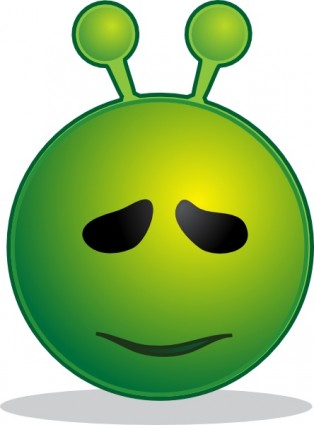 Smiley verde alienígena lo siento clip art
