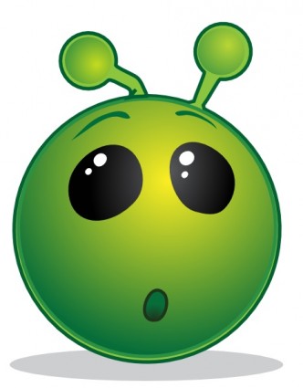 Smiley Green Alien Wow Clip Art