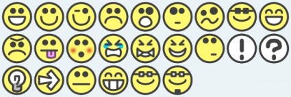 Smileys émotion icônes clipart